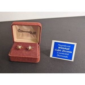 Vintage Whitehall co jewelers Cubic Zirconia earrings